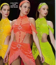 Costume da ballo vestito jazz tap latino cha cha arte pietra danza alla musica