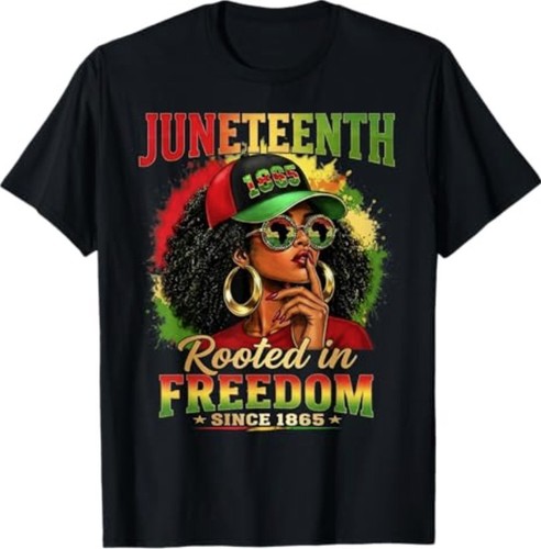 Shirt afro juneteen nera - t-shirt,