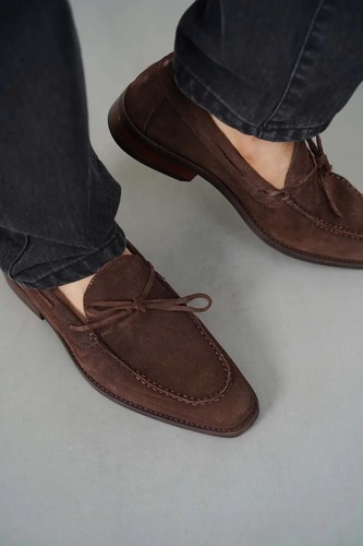 Handmade mens brown suede - mens,