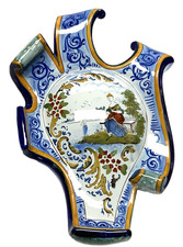 Magnifico Vaso Antica Ceramica Decorazione Donna A Bordo Acqua