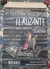 Manifesto Teatrale Il Ruzante Ginfranco De Bosio 1981 Originale D'epoca