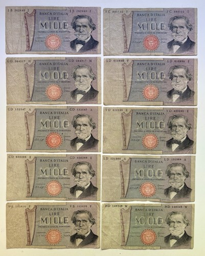 Lote billetes italia 1000 - lote, x