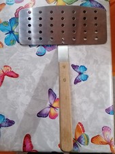 SPATOLA PER BARBECUE O GRIGLIA, GIRA PESCE,  CARNE E HAMBURGER  IN ACCIAIO 25X38