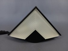 Lampada da comodino vetro metallo design a piramide collezione vintage 1970