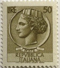 Francobollo Siracusana 50 Lire