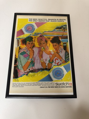 Framed vintage 1985 swatch - framed,