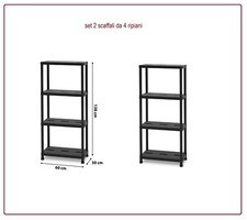 2 scaffale resina 4 ripiani