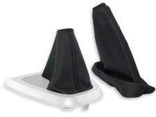 LR FREELANDER 2 automatico 2006-2014 CUFFIA DEL CAMBIO FRENO A MANO PELLE NERA