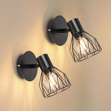 Faretto Led Interno Da Soffitto Nero, Lampada Vintage Industriale E14, Luci Da S