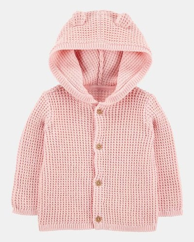 Maglione cardigan rosa con