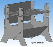 Pozzo del fuoco. Griglia pieghevole. Per campeggio. File DXF per plasma, laser, waterjet, cnc