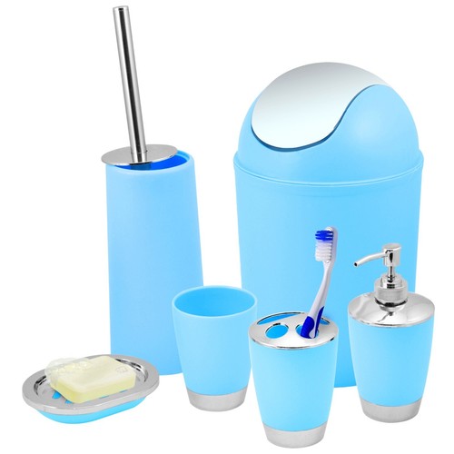 Set accessori bagno blu
