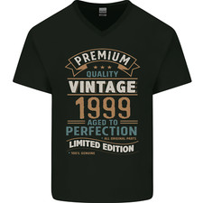 T-Shirt In Cotone V-Neck Premium Vintage Per Il 26° Compleanno 1999 Uomini