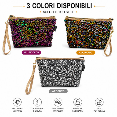 Beauty case paillettes donna - paillettes,