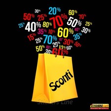 Adesivo SCONTI vetrina negozio