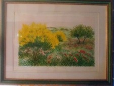 Litografia n 79/200 "La Primavera" di F. Azzinari 65x45 periodo 1988 con cornice