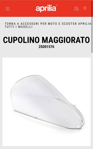 Cupolino maggiorato aprilia - cupolino,