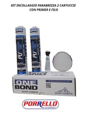 KIT INCOLLAGGIO PARABREZZA LUNOTTO VETRI 2 CARTUCCE 310ml PRIMER E FILO ONE-BOND