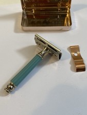 ANTICO RASOIO FLYING EAGLE SAFETY RAZOR CON CUSTODIA IN ALLUMINIO RAMATO