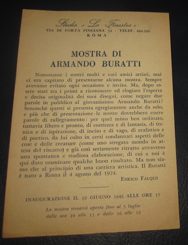 1946 armando buratti invito - armando,