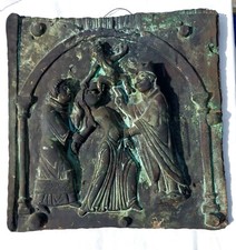 ESORCISMO FORMELLA IN RAME E GESSO COPIA PORTALE SAN ZENO VERONA