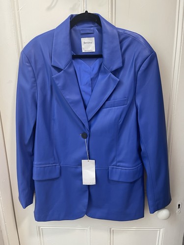 Bershka blu ecopelle jkt - bershka,