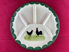 Piatto ceramica Zeller - gallo e gallina - raclette / fonduta 23,3 cm