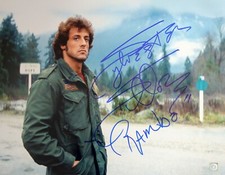 Sylvester Stallone "RAMBO" foto autografata 16x20 PRIMO SANGUE prova ASI