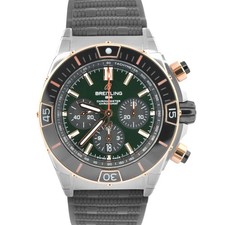 NUOVI DOCUMENTI LUGLIO 2025 Breitling Super Chronomat VERDE oro 18 carati 44 mm UB0136 SCATOLA