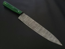 COLTELLO CHEF ACCIAIO DAMASCATO 13" PERSONALIZZATO FATTO A MANO MANICO LEGNO CON FODERO 6845