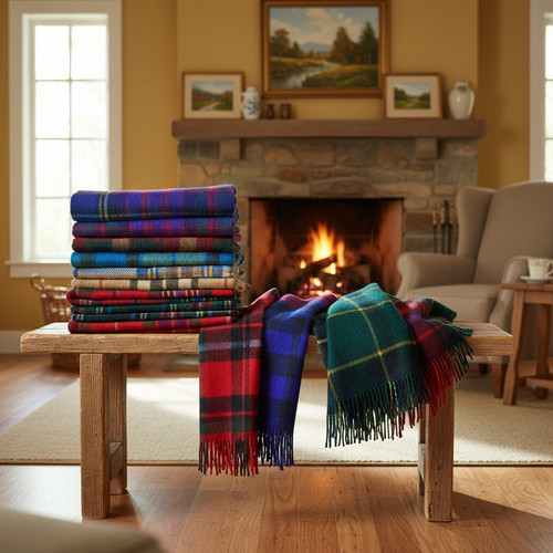 Ginocchiera tartan pura - pura, lana