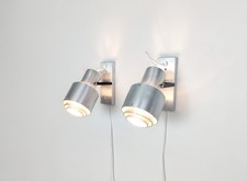 Coppia di lampade da parete fatte a mano, design industriale svedese space age, scandinavo