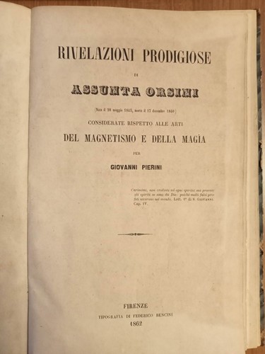 Rivelazioni prodigiose - , di