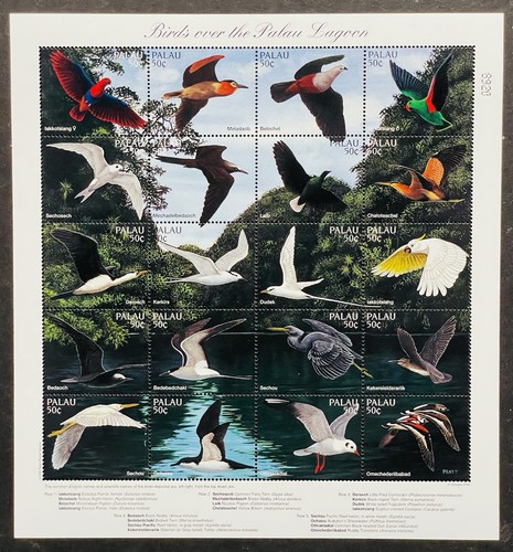 Francobolli palau birds over - birds,