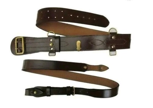 Sam browne belt - belt, brown