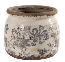 VASO ANTICATO VINTAGE RETRò CACHEPOT BASSO CENTROTAVOLA SCAVO ORGANZA 20*15cm