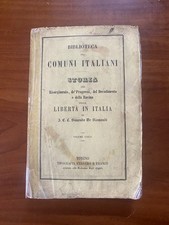 Libro*Comuni Italiani-Storia del Risorgimento de progressi..........*1853 Torino