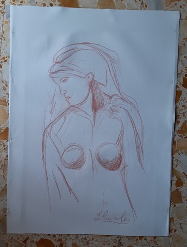 Quadro dipinto 66x48 matita - quadro,