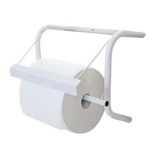 Portarotolo a parete metallico bianco supporto rotolone bobina carta asciugamani