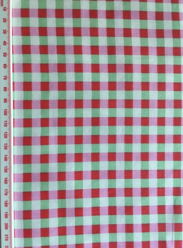 Tessuto cotone verde quadri