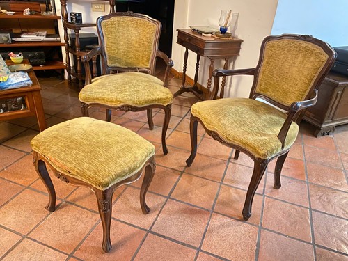 Coppia poltrone sgabelli - e,