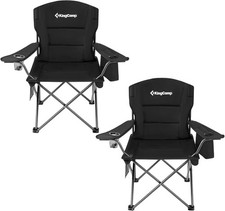 KingCamp 2x Sedia da Campeggio con Borsa Frigo e Portabevande, Sedia da Campeggio per