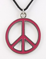 COLLANA CIONDOLO METALLO PACE medio rosa C174