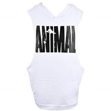 Canotta uomo bodybuilding animal canottiera uomo gym cappuccio cotone L.25194