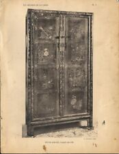 Stampa antica ARMADIO LACCATO CINESE CINA CHINA 1922 Old Antique print T. 1