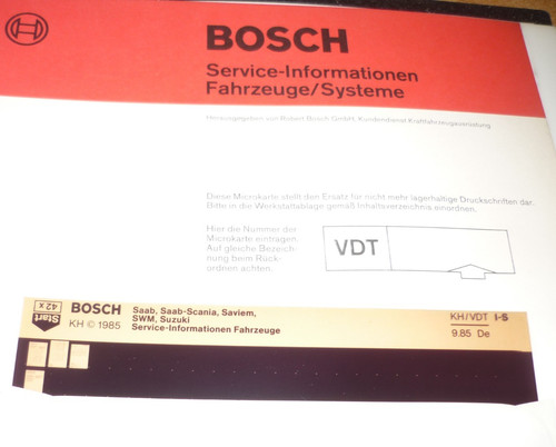 Bosch microfiche informazioni - microfiche,