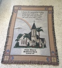 Coperta Vintage Cotone Lancio Made in USA Chiesa Joshua 24:15 Dreshpterian Church