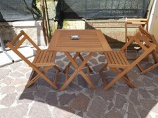 Domus Stile bistrot tavolo X 3 + Sedie X6. Legno Massello Meranti. Marrone