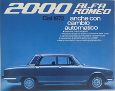 ALFA ROMEO 2000 CAMBIO AUTOMATICO SALES BROCHURE ITALIANA ORIGINALE OTTIMA 1972