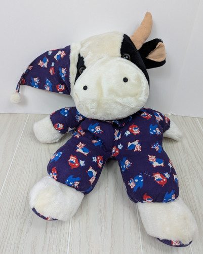 Peluche bianco nero mucca toro